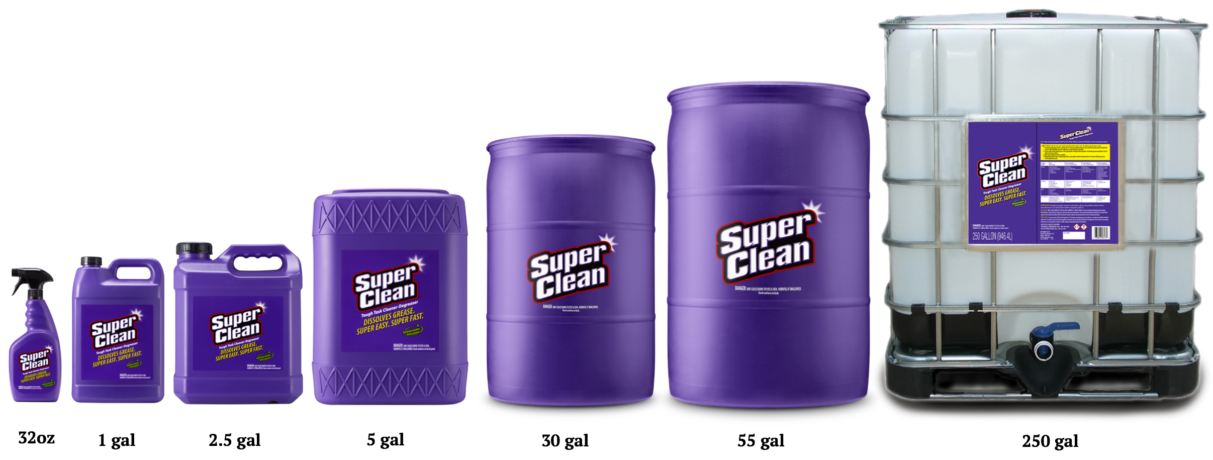 SUPERCLEAN, Water Based, Drum, Cleaner/Degreaser - 3ZLE1