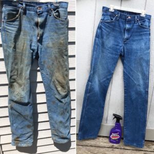Jeans before and after Super Clean