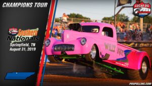 Pink Pulling Truck with Event Logos