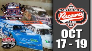 Late Model Cars with Portsmouth Raceway Logo October 17-19