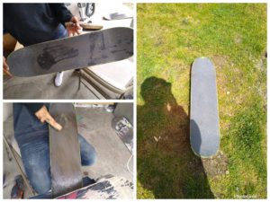 Long Board Grip Tape before and after cleaning with Super Clean