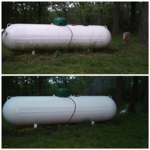 propane Tank before and after super clean