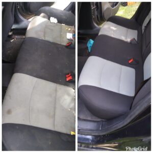 Car seat before and after Super Clean