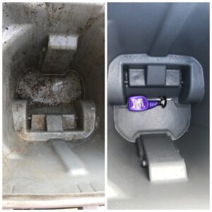 Garbage Cans before and after super clean