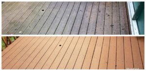 Deck before and after Super Clean