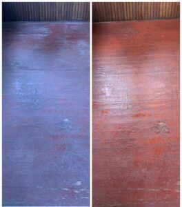 Porch Floor before and after Super Clean