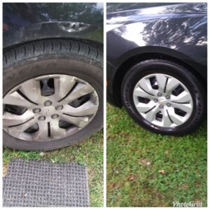 Wheel before and after Super Clean
