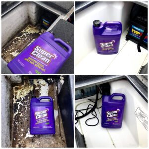Boat Battery Compartment before and after super clean