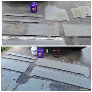 Floor Mats before and after super clean