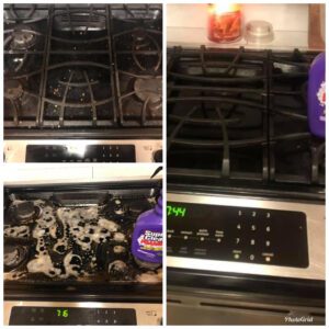 Gas Stove Top before and after Super Clean