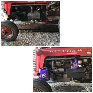 Tractor before and after Super Clean
