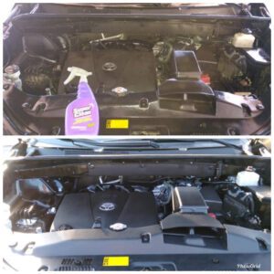 Picture of engine before and after Super Clean.