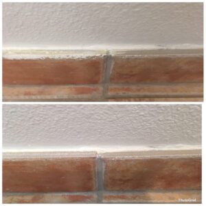 Picture of paint on tile removed by Super Clean