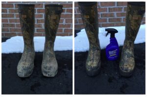 Hunting Boots before and after Super Clean