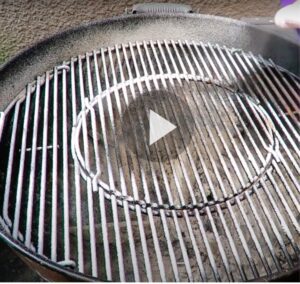 Still frame of video of grill grates with Super Clean applied