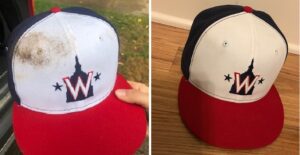 hat before and after cleaned with super clean